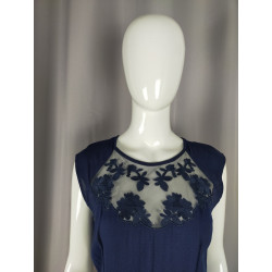 Robe Naf Naf bleu marine brodée – Taille 40