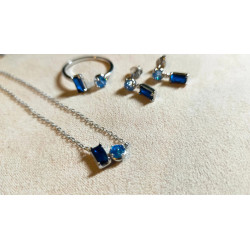 Coffret bijoux femme Argent 925 & zircon saphir – Neuf