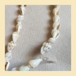 Collier long coquillages naturels – Vintage fait main – Terres d’Ailleurs