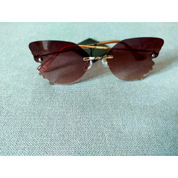 Lunettes de soleil papillon femme – Rose dégradé & monture dorée