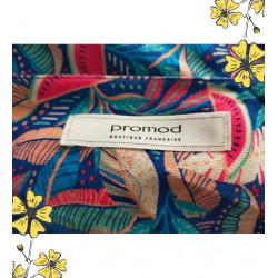 Robe d’été fluide imprimé tropical – Taille 40 Promod