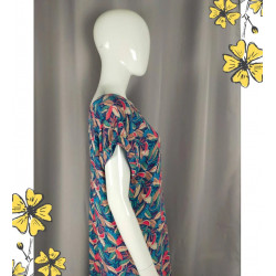 Robe d’été fluide imprimé tropical – Taille 40 Promod