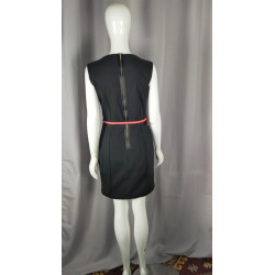 Robe élégante Morgan noire et ivoire – Taille 38 – Ceinture rose amovible