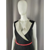 Robe élégante Morgan noire et ivoire – Taille 38 – Ceinture rose amovible