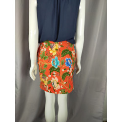 Jupe courte fleurie Naf Naf – Taille 36 | Rouge tropical & couleurs vives