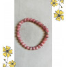 Bracelet Rhodochrosite – Perles naturelles & fil rose – 19,5 cm