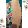 Parure bohème collier long et boucles – Nacre bleue & brune