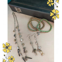 Coffret bijoux nacre + boîte bois vintage – parure et bracelets élégants