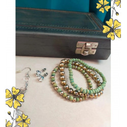 Coffret bijoux nacre + boîte bois vintage – parure et bracelets élégants