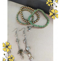 Mother-of-Pearl Jewelry Set + Vintage Wooden Box – Elegant Set & Bracelets