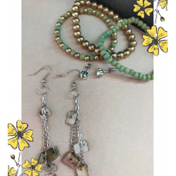 Mother-of-Pearl Jewelry Set + Vintage Wooden Box – Elegant Set & Bracelets