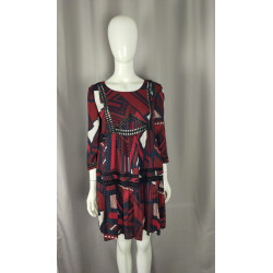 Robe Ba&sh bordeaux à motifs graphiques – Taille 1