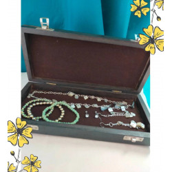 Coffret bijoux nacre + boîte bois vintage – parure et bracelets élégants