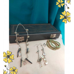 Coffret bijoux nacre + boîte bois vintage – parure et bracelets élégants