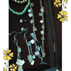 Coffret bijoux nacre + boîte bois vintage – parure et bracelets élégants