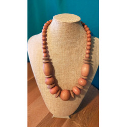Collier vintage en bois naturel – Collection Terres d’Ailleurs