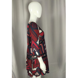 Robe Ba&sh bordeaux à motifs graphiques – Taille 1