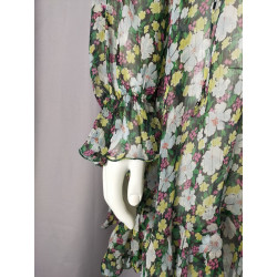 Robe fleurie Maje – Taille 1 – Volants & fils dorés