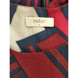 Robe Ba&sh bordeaux à motifs graphiques – Taille 1