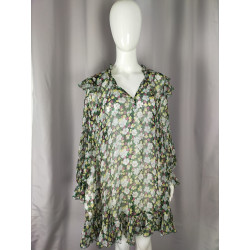 Robe fleurie Maje – Taille 1 – Volants & fils dorés