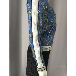 Bomber réversible Zadig & Voltaire – XS femme – kaki & imprimé paisley