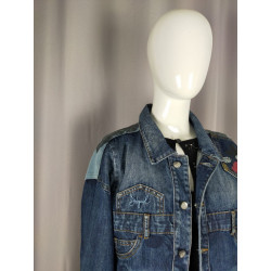 Veste en jean patchwork Desigual x Mickey – Édition Limitée Disney – Taille L femme