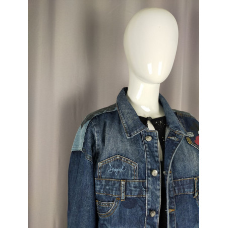 Veste en jean patchwork Desigual x Mickey – Édition Limitée Disney – Taille L femme