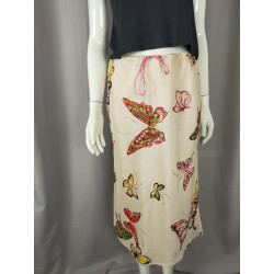 Jupe midi 100% soie Gérard Darel – Papillons colorés – T.40