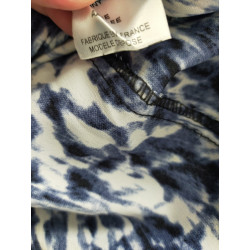 Robe chic imprimée bleu marine Lenny B – Taille 36 – Fabriquée en France