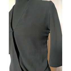 Robe noire drapée IKKS – Taille 34 XS – Chic et élégante