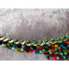 Collier plastron upcycling perles multicolores & chaîne dorée | Pièce unique bohème chic