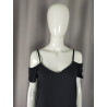 Robe longue noire épaules nues – Viscose – Taille 36 – Italie
